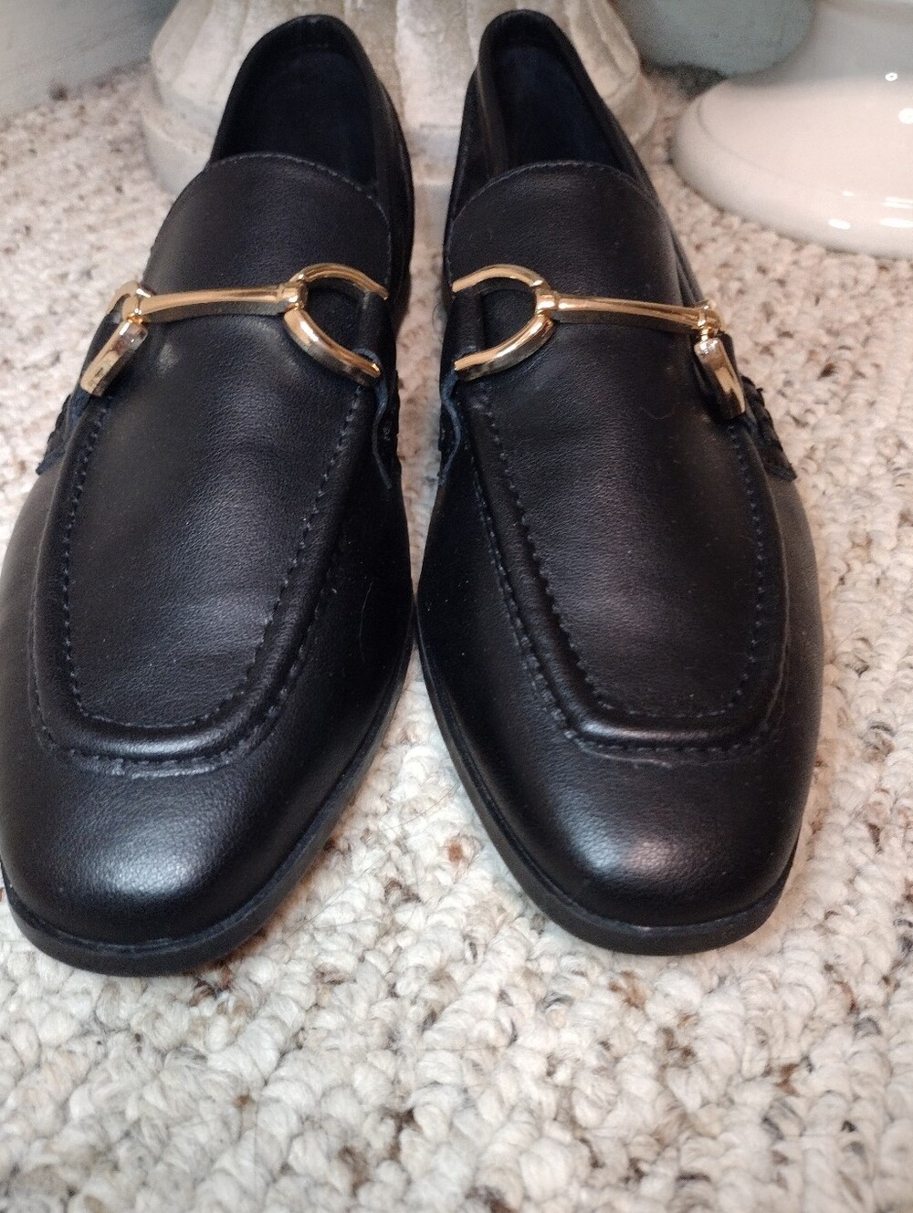 Steve Madden Carrine Women's Classic Black Leather Horsebit Loafers - Picture 3 of 7